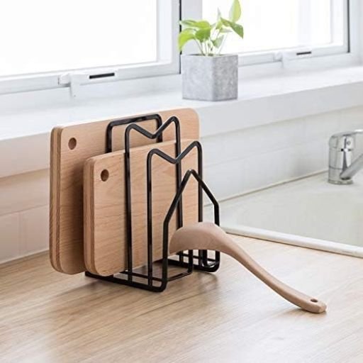 SUNFICON Cutting Board Rack and Lid Organizer