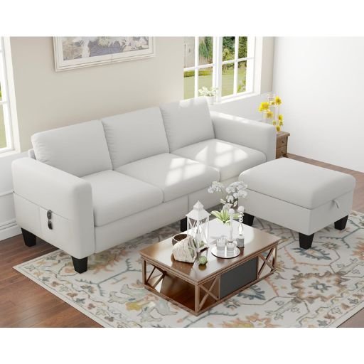 Sectional Sofa Couches with Storage Ottoman